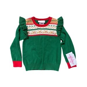 Bonnie Jean Green and Red Kids Sweater